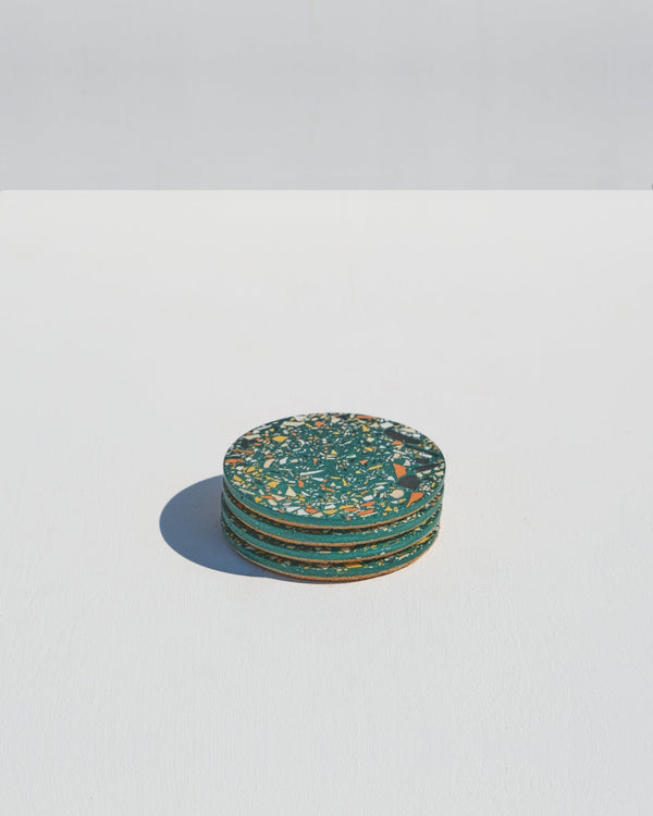 Set Of 4 Coasters - Emerald Terrazzo