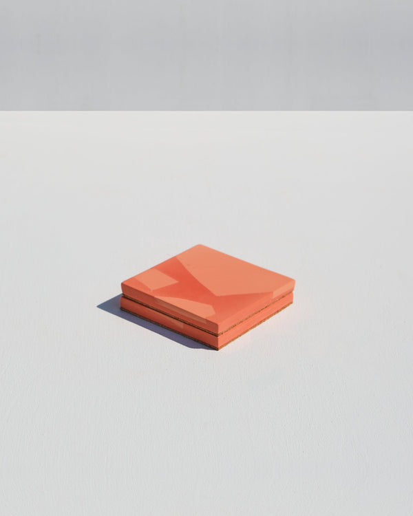Set Of 2 Square Coasters - Orange Terrazzo