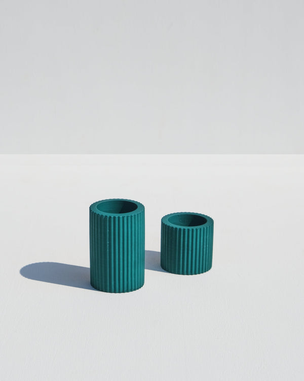 Ribbed Candle Holders - Forest