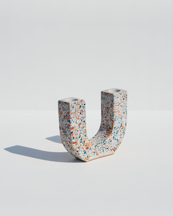 U-Shaped Candle Holder - Funky Terrazzo