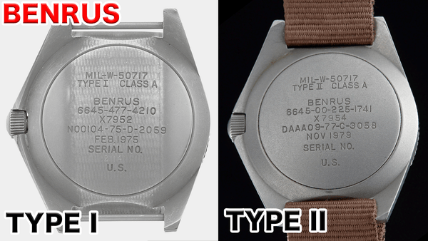 Benrus - Differences between the engravings on the case backs of types 1 and 2