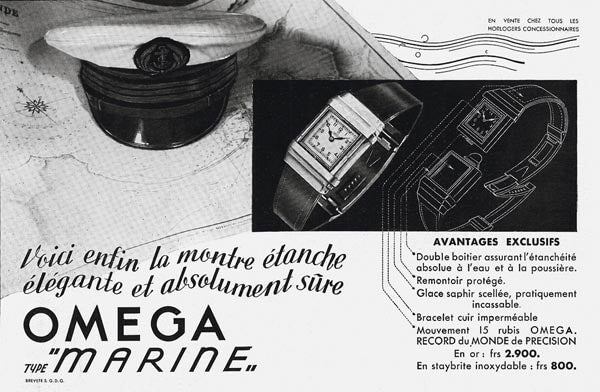 オメガ　世界初の防水時計　マリーンのポスター