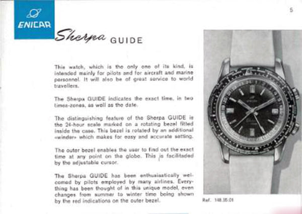 Enicar Sherpa Guide Watch Catalog