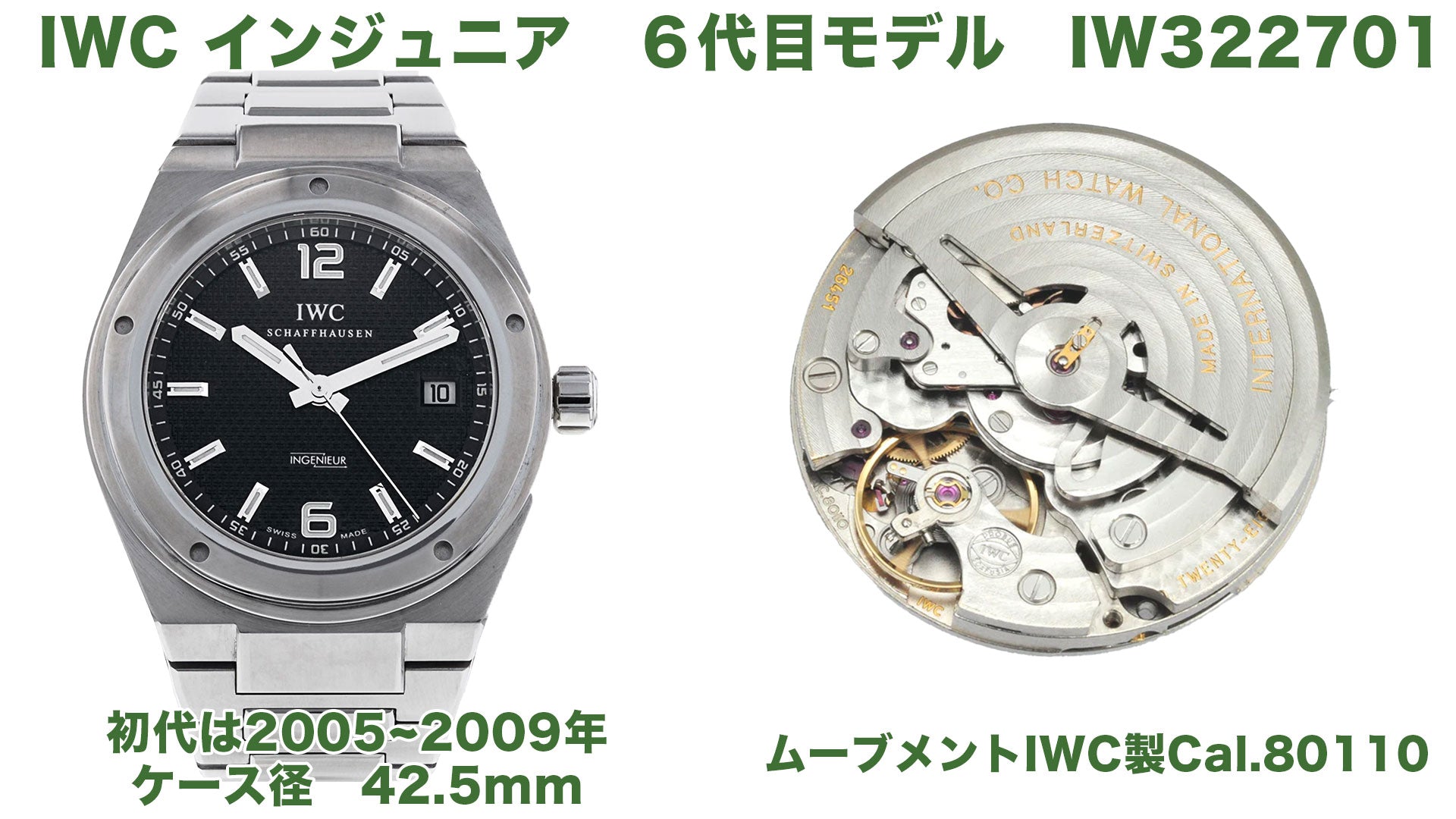 IWC Ingenieur 6th generation model IW322701 and Cal.80110