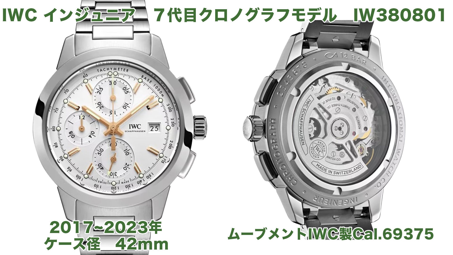 IWC インジュニア　７代目クロノグラフモデル　IW380801