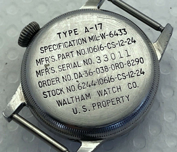 *Waltham Type A-17 back cover