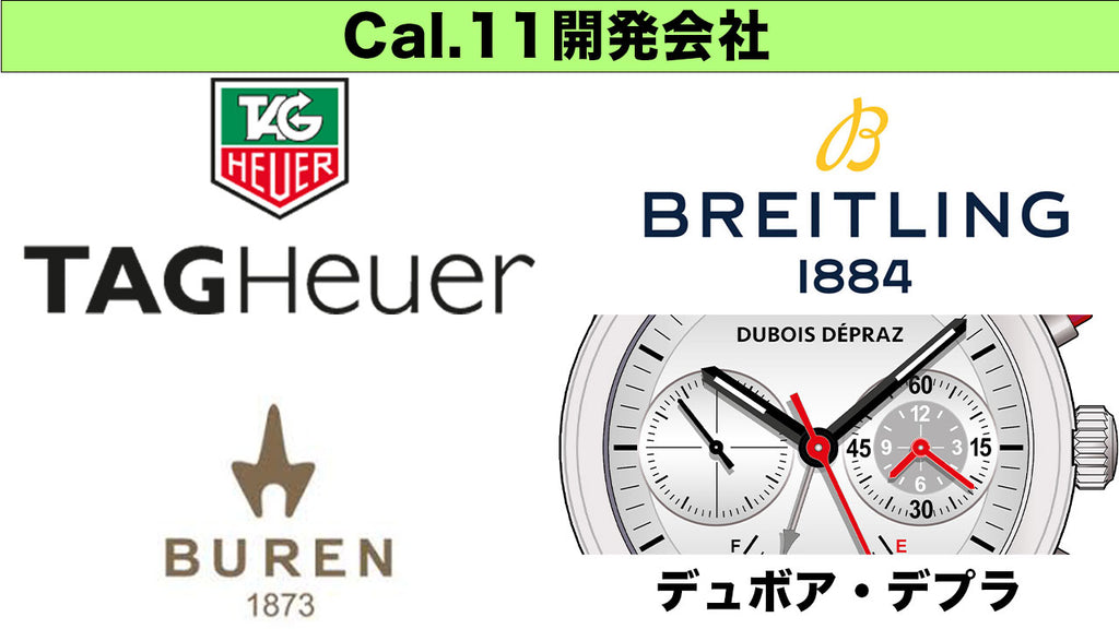 Cal.11 development companies - Heuer - Breitling - Buren - Dubois-Dépraz