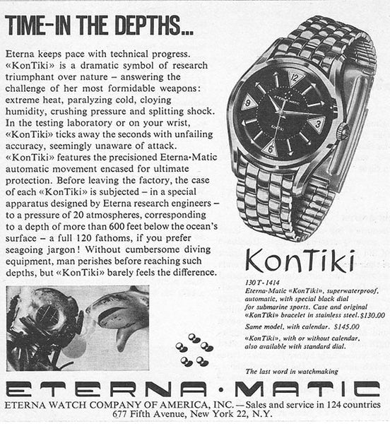 ノルウェー探検隊に使用された時計　コンチキの広告