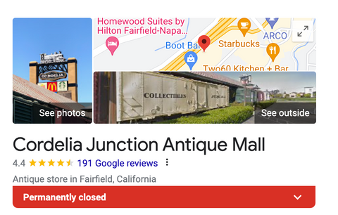 A Bay Area's Antique Mall - Cordelia Junction closed in 2023