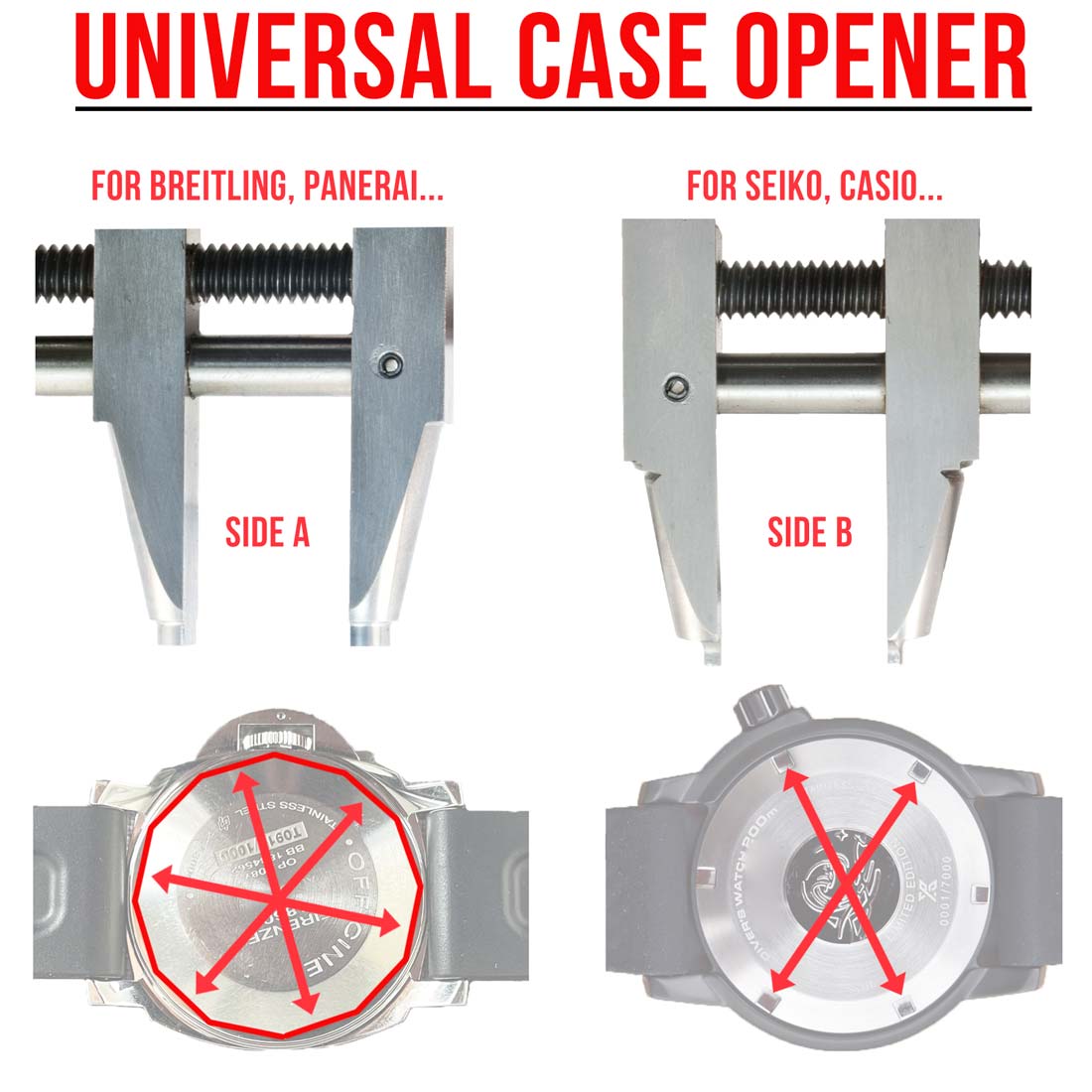 CO-635, Universal Case Opener for Waterproof Bretiling & Seiko Wacthes –  Time Connection II, Inc