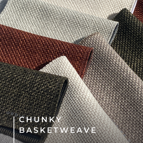 Vải bọc nội thất Chunky Basketweave màu neutral kết hợp màu nổi bật