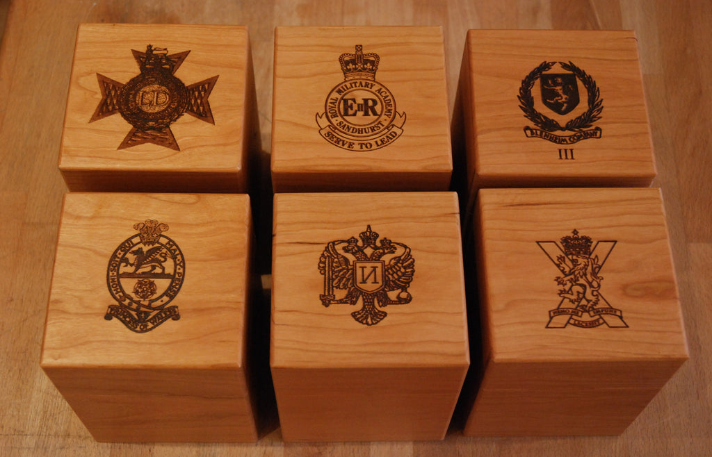 Example of engraved Demijohn wooden presentation boxes