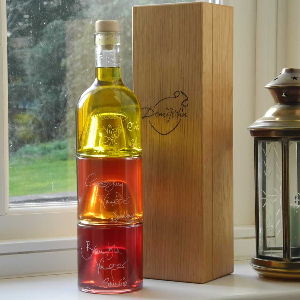 Oil & Vinegar Tower with Oak Wood Gift Box