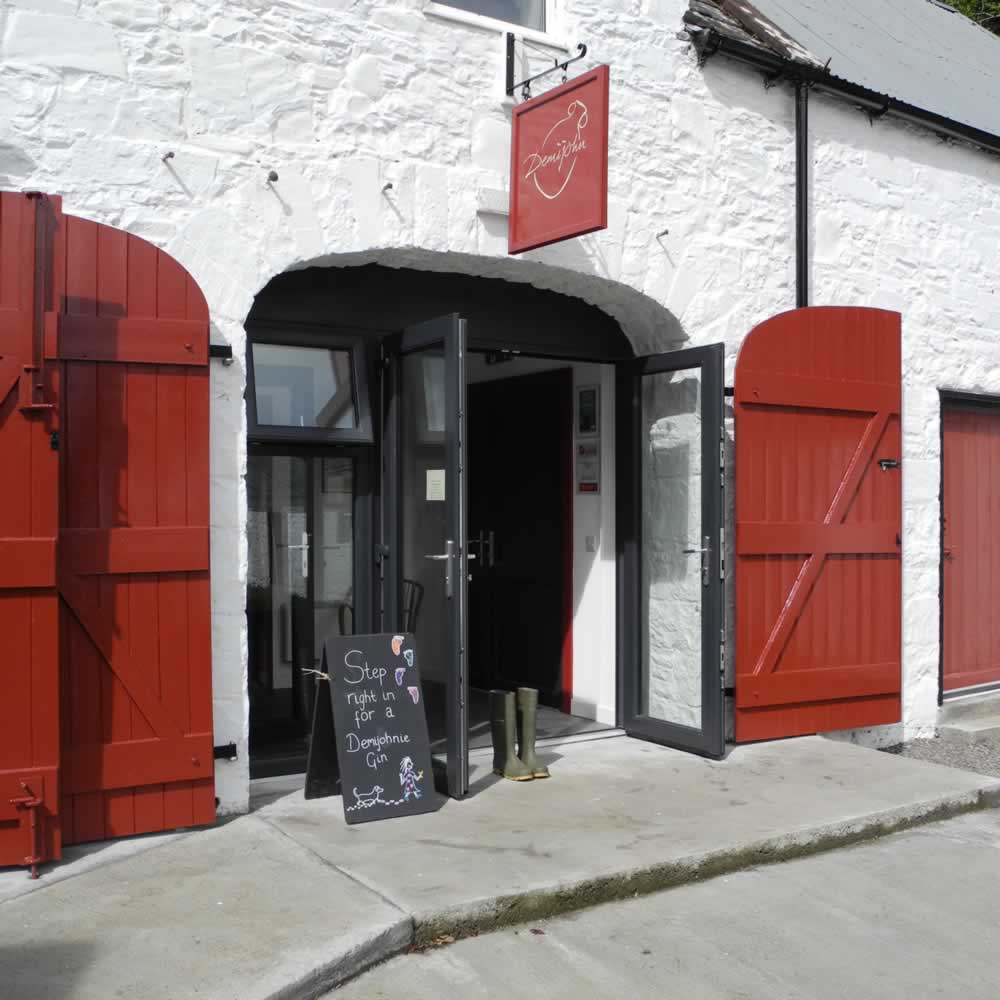 Demijohn's front door at Glenlair Steading