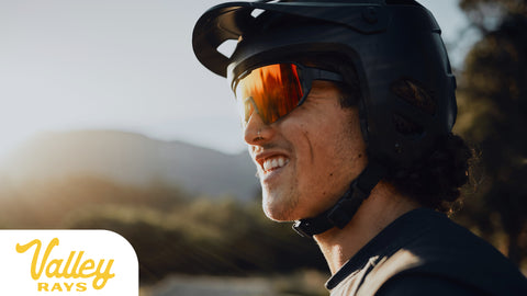 Mountain biker with Valley Rays sunglasses