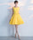 Cute Yellow Josephine Homecoming Dresses Lace Short Dress Yellow CD2987