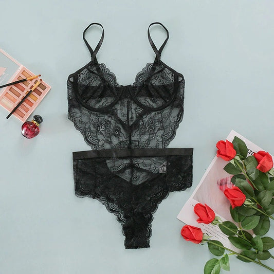 Floral Embroidery Bodysuit Sexy Night Out Sexy Lingerie See Through  Lingerie Classy Top 