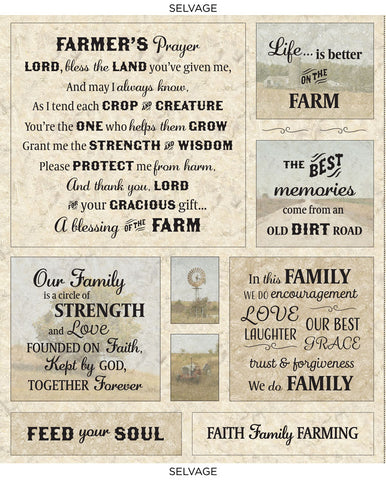 Fabric panel of farmer's prayer