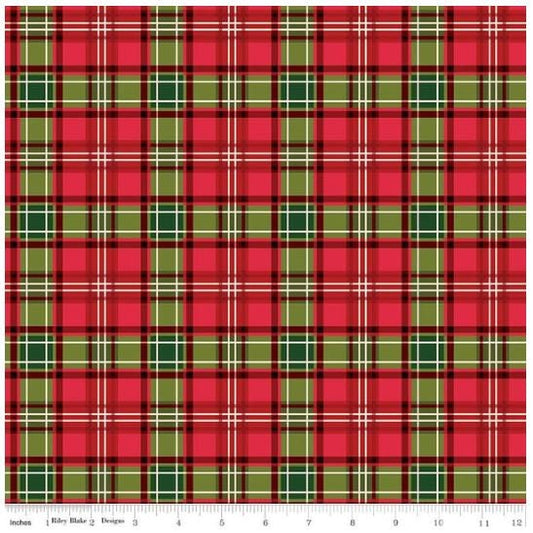 Christmas Memories Red and Green Plaid Fabric