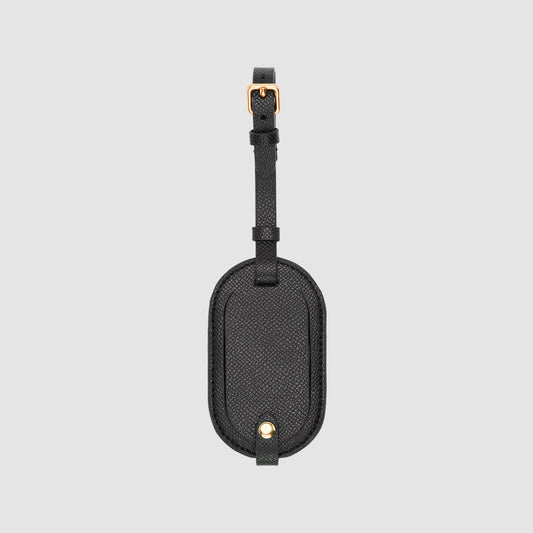 Essential Classic Luggage Tag Recycled Saffiano Black – The Daily