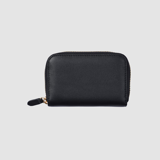 compact zip wallet - black