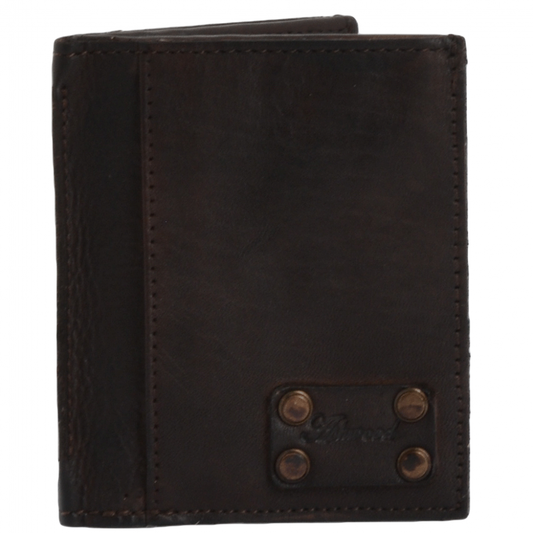 Vintage Dipped 9 Card Bill Fold Leather Wallet Rust : 1775