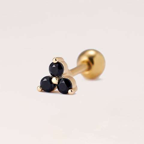 Black Cluster Stud Earrings