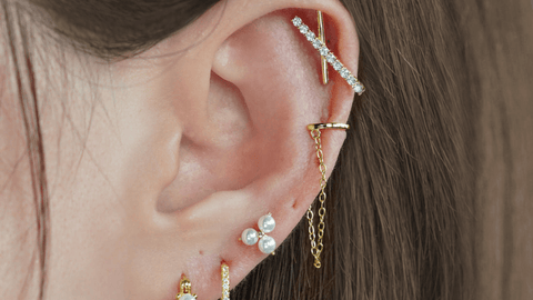 Chain cuff earrings