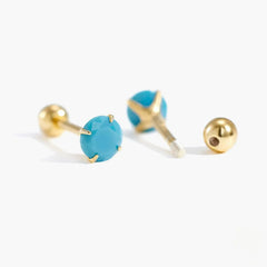 blue screw back earrings