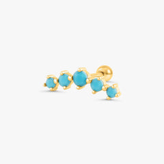 blue screw back earrings