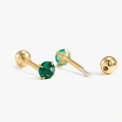 green sleeper earrings