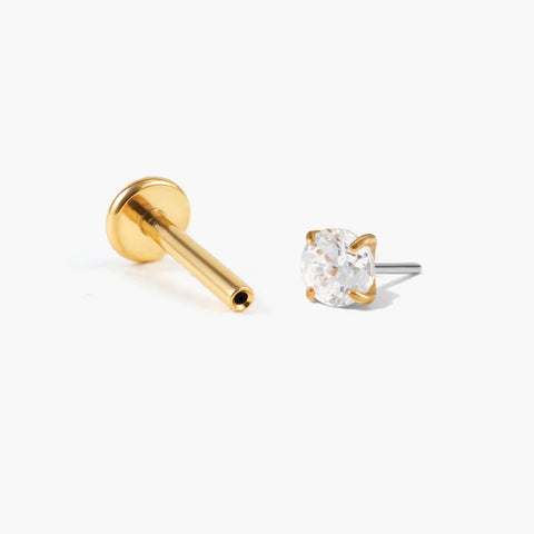 Multiple Sizes Tiny Twinkle Crystal Push Pin Stud - Gold