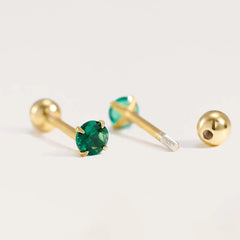green screw back earrings-sleeper earrings