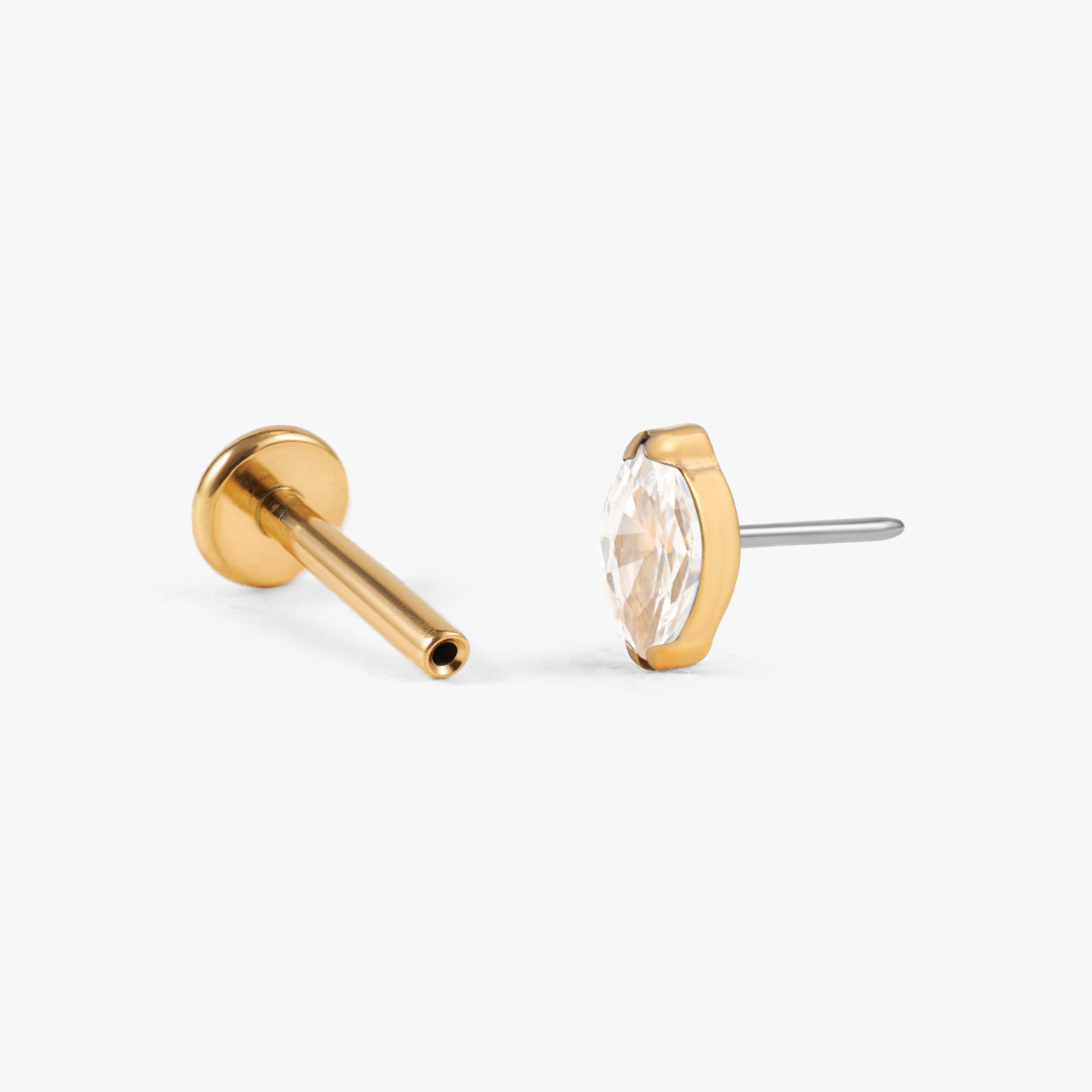 Zirca / Black x Gold | Stud earrings for men, Gold earrings for men,  Diamond studs for men