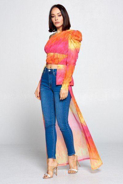Tie Dye One Shoulder Top - Kreative Passions