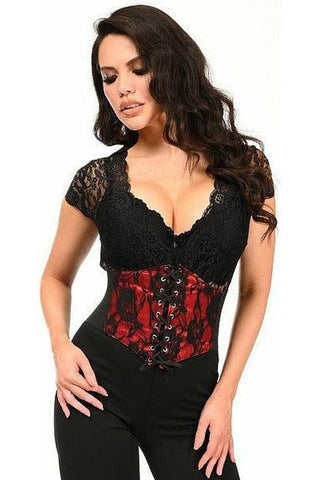 Daisy Corsets Lavish Red Lace Corset, Black And Red Corset