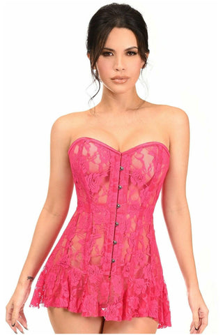 Daisy Lace Corset Dress See Through Prom Dress in Floor Lenght ARD2812