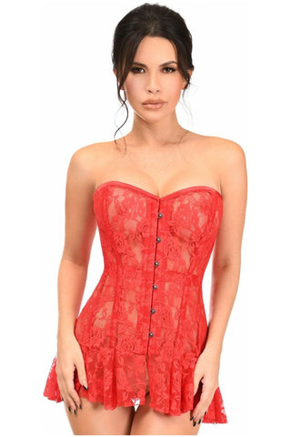 Daisy Corsets Lavish Red Satin Corset Romper