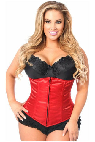 Lavish Red Premium Patent Lace-Up Short Bustier Top