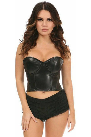 Black Faux Leather Corset –