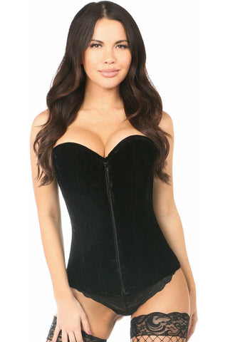 Lavish Premium Black Sweetheart Front Zipper Corset