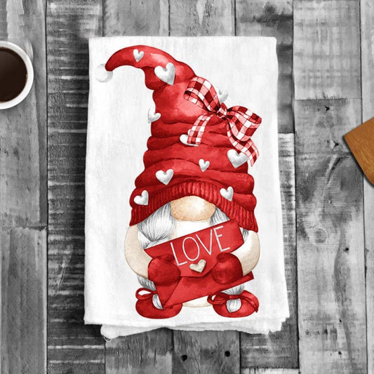 Swedish Sponge Dish Cloth  Valentine Red Gnome Hearts - Golden Gait  Mercantile