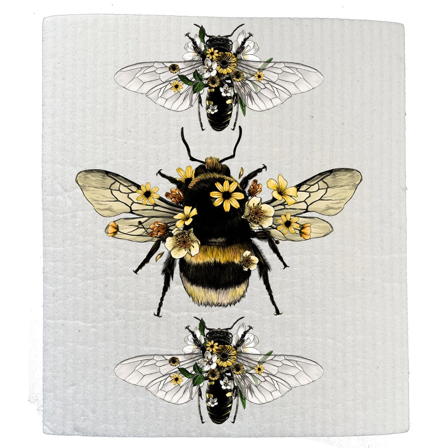 Vintage Bees Flowers Insect Kitchen SWEDISH DISH CLOTH | Jessy Lane
