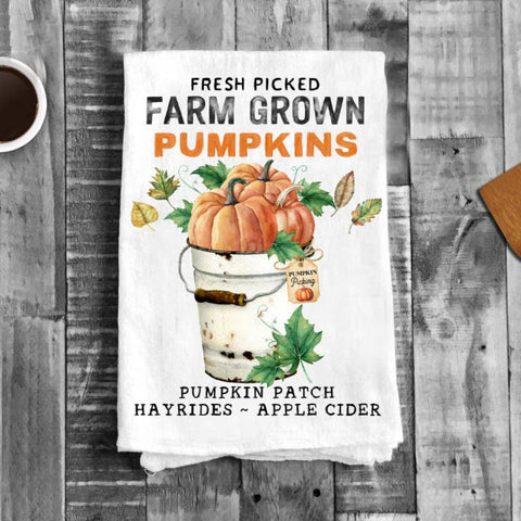 Fall Autumn Gnome Pumpkin Spice Cotton Tea Towels Kitchen