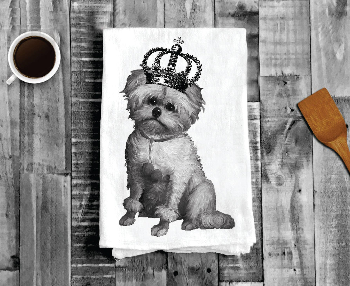 Maltese Dog Crown, Cotton Tea Towels
