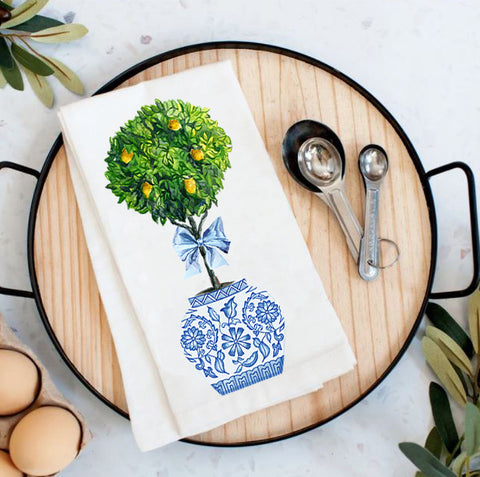 Set of Two Tea Towels - Chinoiserie Blue Willow Lemon Tree and Lemon B –  The Southern Farmhouse