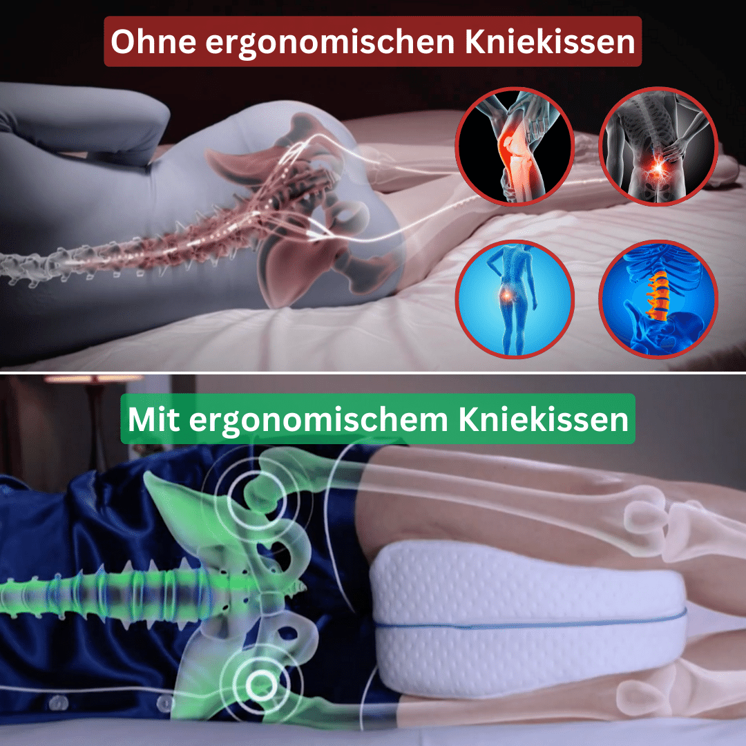 Ergonomisches Kniekissen für erholsameren Schlaf + Schlaf-Guide –  PillowDaddy