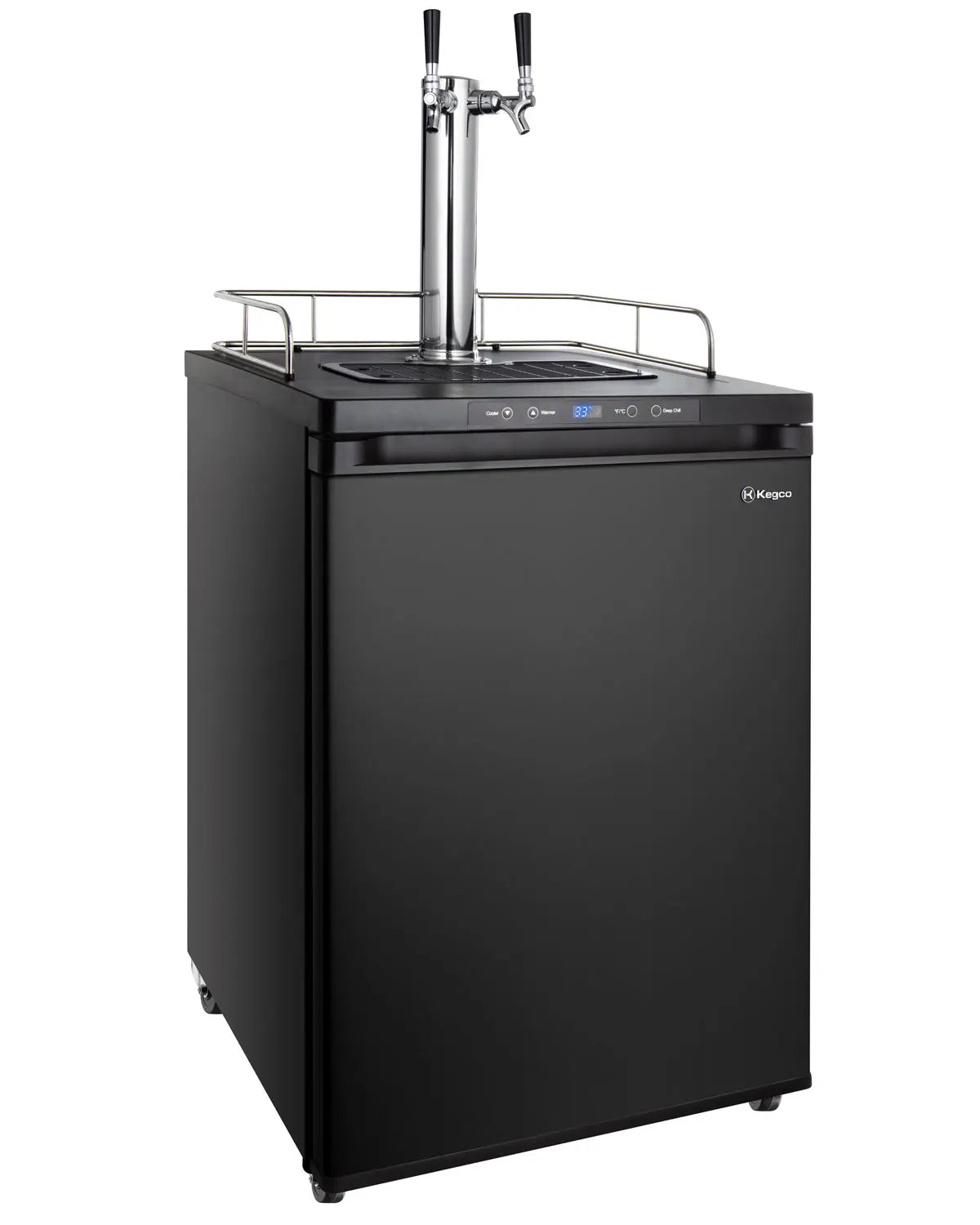 Kegco 24" Wide Dual Tap Black Digital Kegerator - ICK30B-2NK