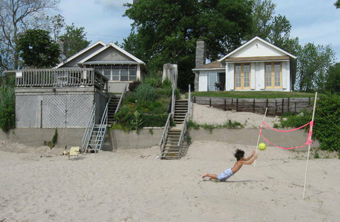 Cottages on sandy beach