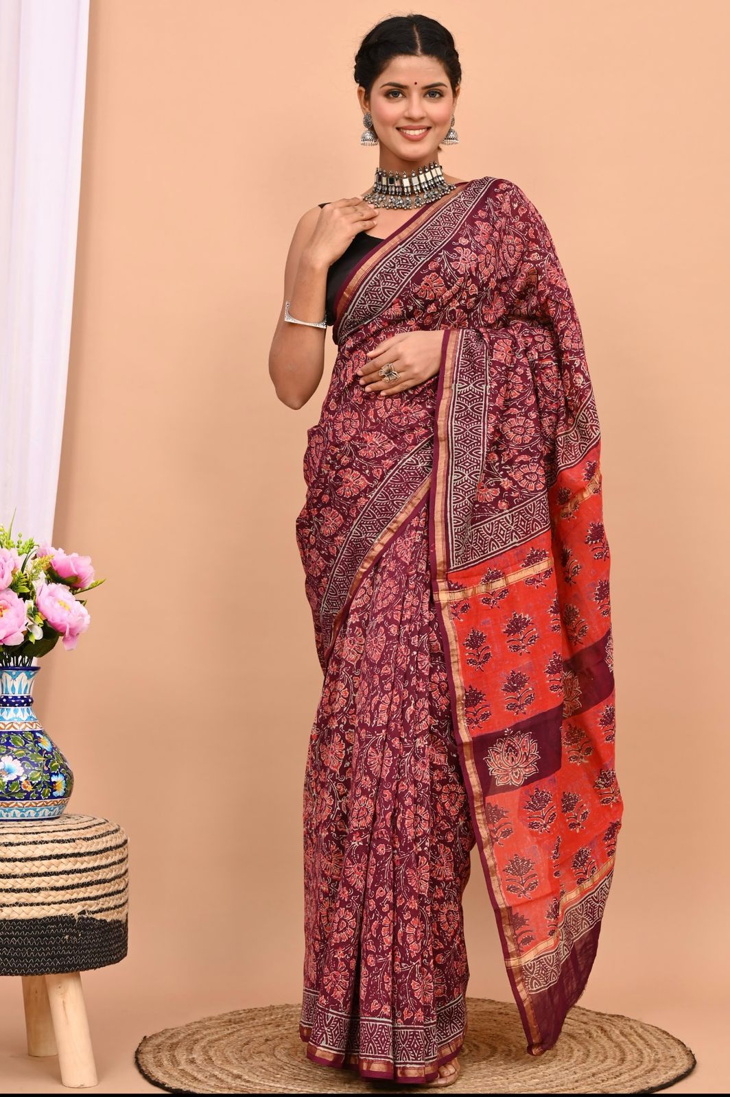 Buta Printed Chanderi Silk Saree - Absolutely Desi